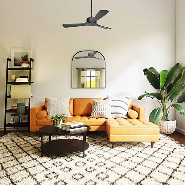 Modulo de KlassFan - Super destratificateur et ventilateur DC 132 cm Gris basalte pales bois noir sans Lumière25 à 40 m²