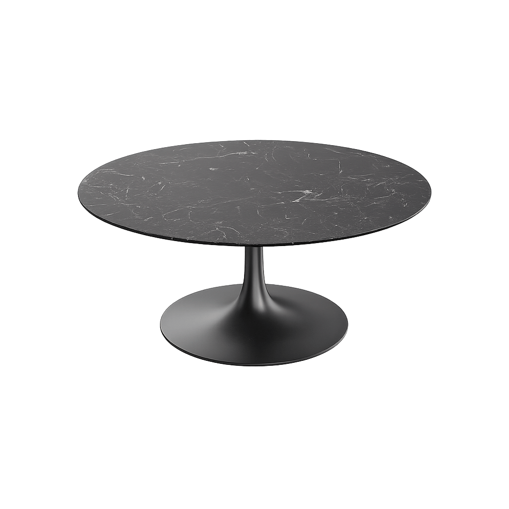 Table basse ronde céramique effet marbre gris LOMBARDIE