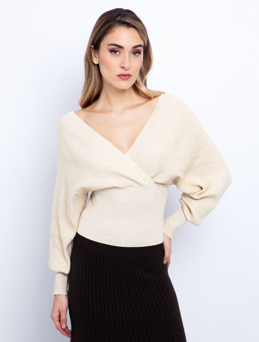 Κρουαζέ μπλούζα με μεταλλόνημα