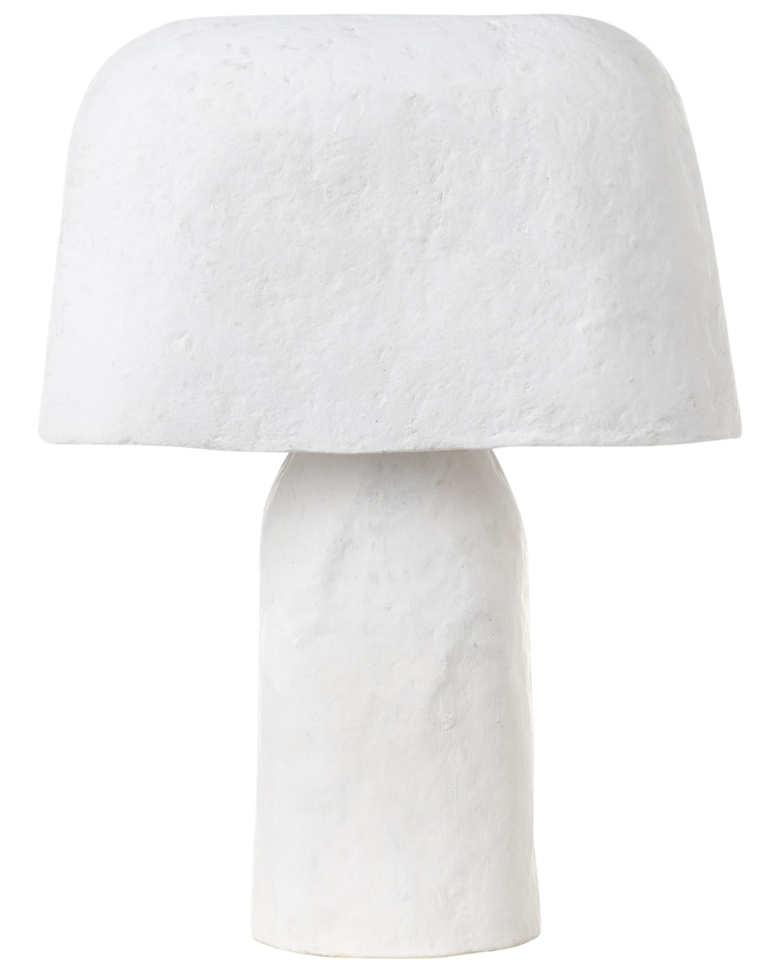 Lampa stołowa z papier mâché biała