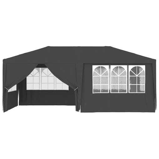 NNEVL Professional Party Tent with Side Walls 4x6 m Anthracite 90 g/m&sup2;