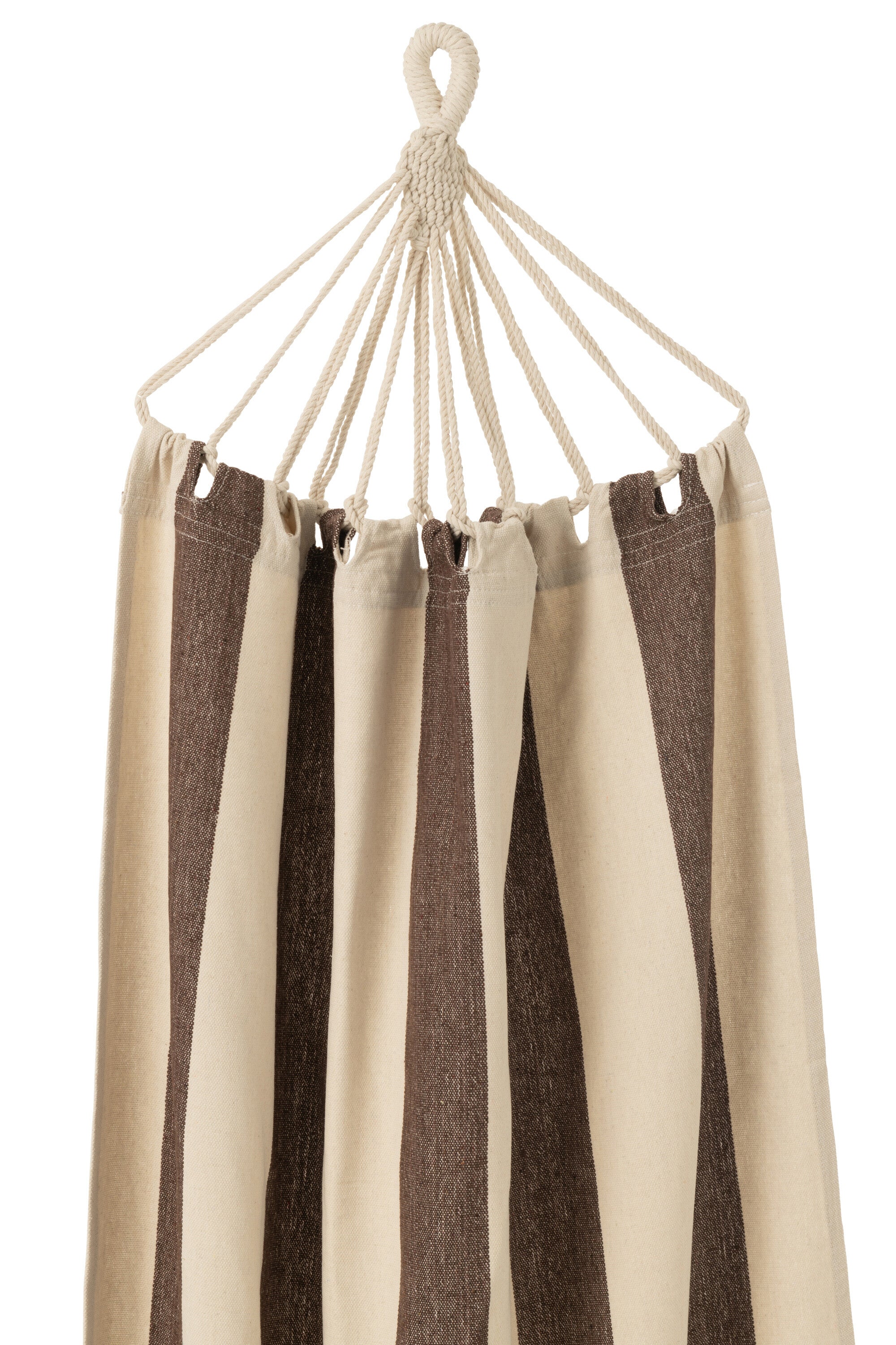 J-Line hangmat Brede Strepen - katoen/polyester - donkerbruin/ecru