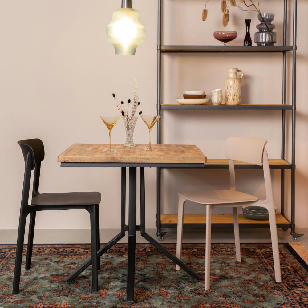 CLIVE - 4 chaises en résine marron