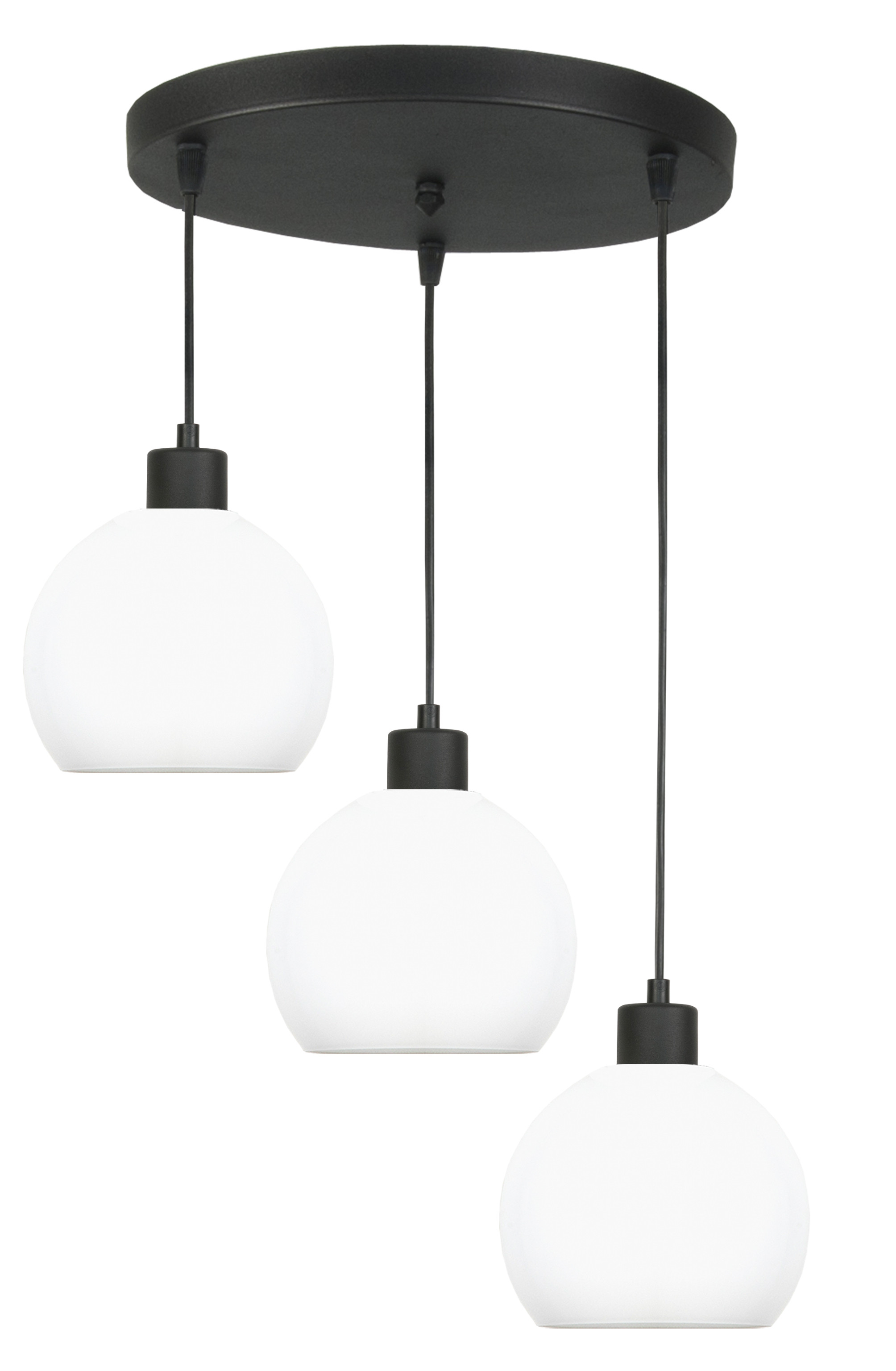 Lampa wisząca EDYLIT 3xE27 kaskada białe klosze KOZUB 14-602 do salonu