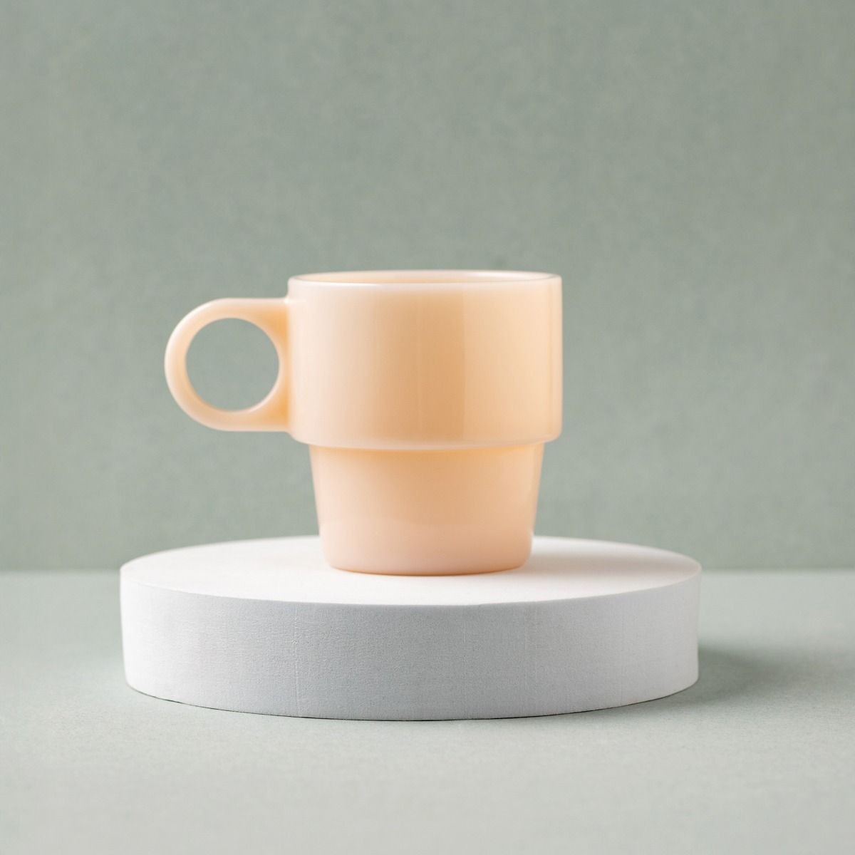 Szklanka PALLORA z uchem z mlecznego szkła beżowa 0,25 l