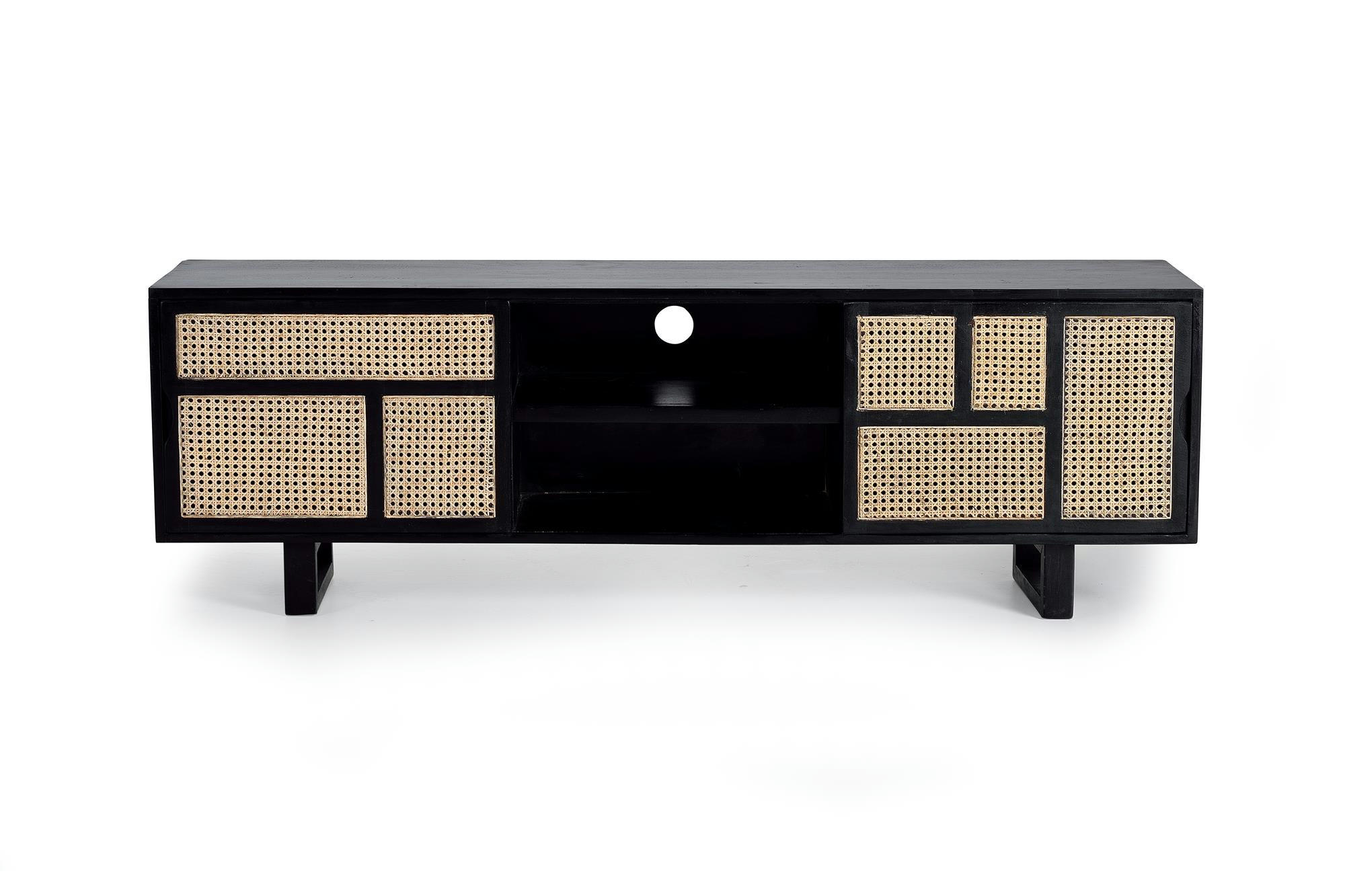 - Meuble TV en bois de manguier noir