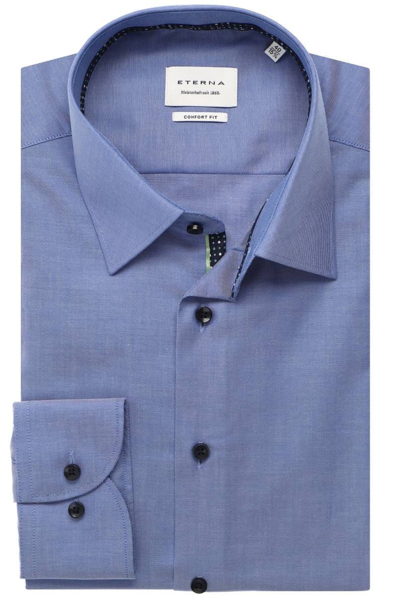 ETERNA Comfort Fit Hemd blau, Einfarbig
