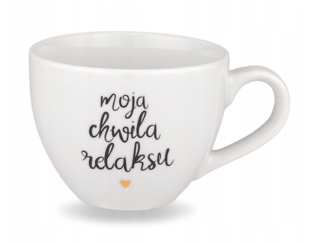 Biały kubek porcelanowy 500 ml - Moja chwila relaksu