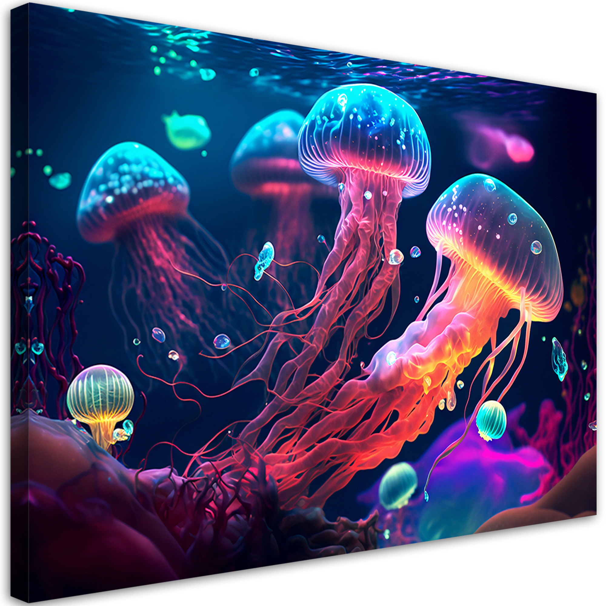 Feeby Obraz na płótnie, Neonowe meduzy morskie 60x40
