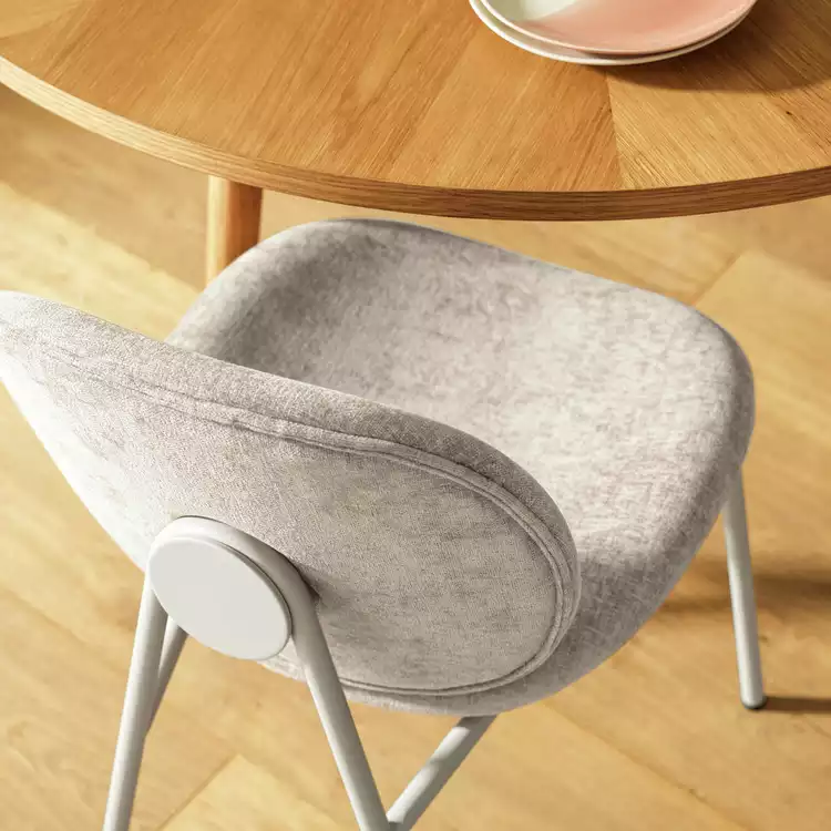 Habitat Oryn Pair of Fabric Dining Chair - Natural