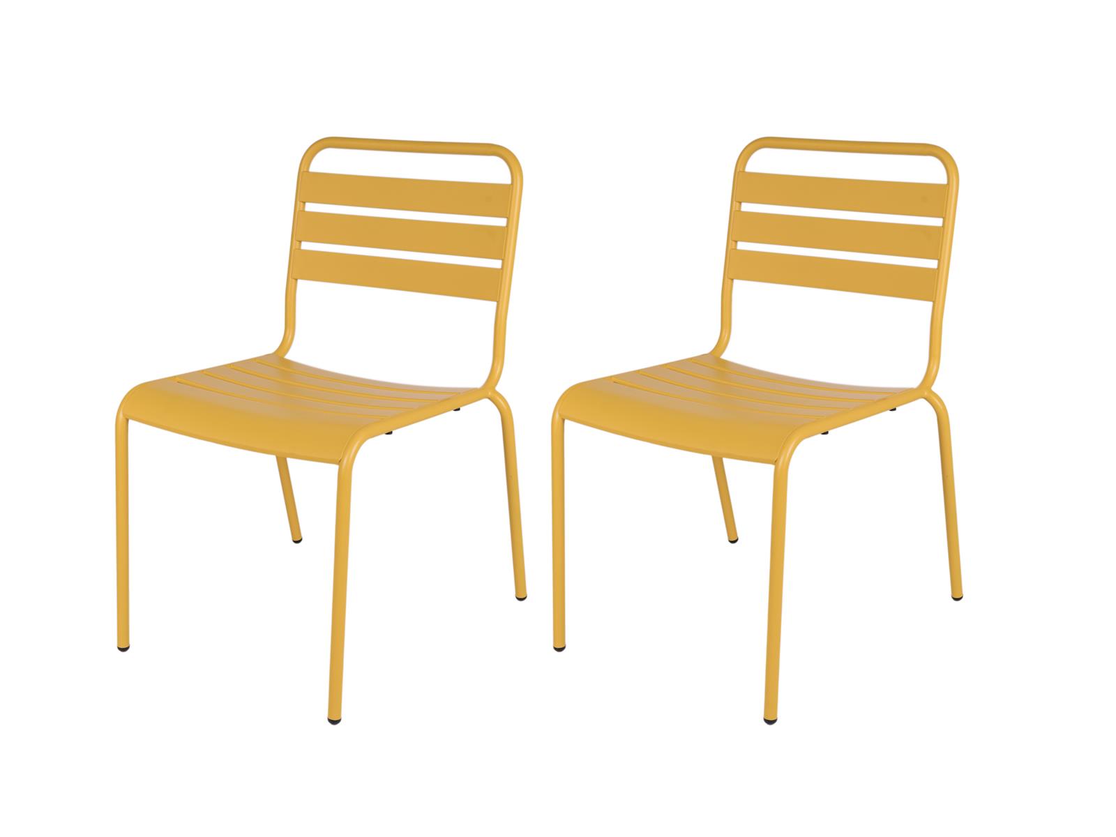 MaximaVida metalen tuinstoel Max okergeel - doos per 2 stuks