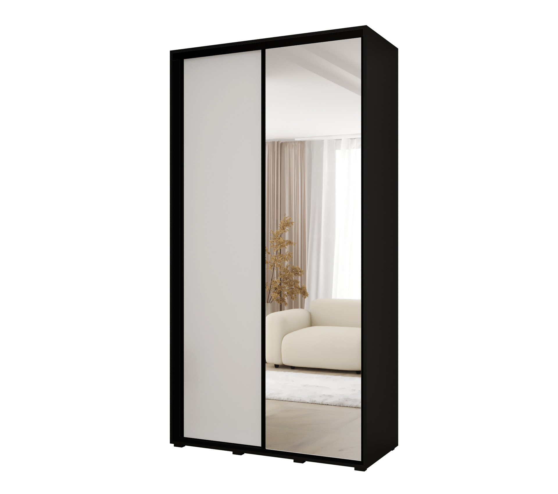 Szafa przesuwna VADO 3 45 x 130 cm, czarny /biały/czarny