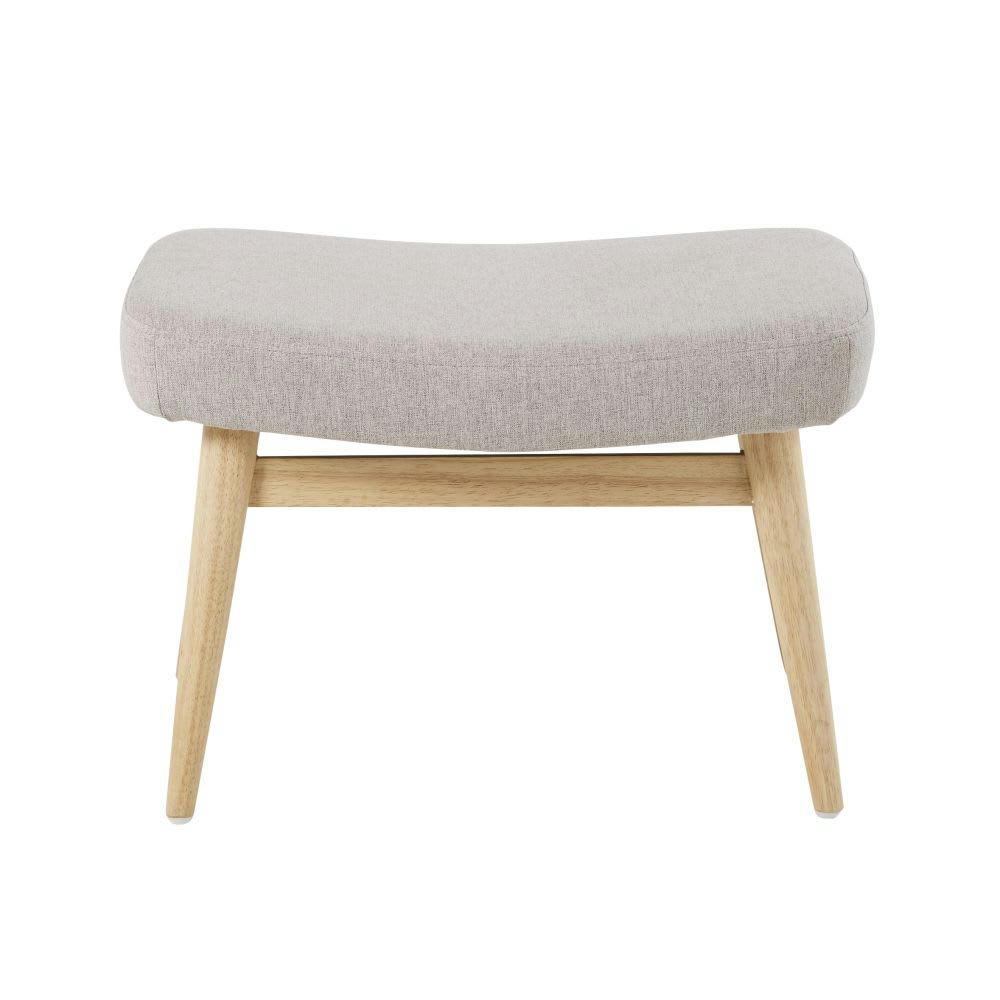 GROENLAND - Tabouret gris chiné et pieds en hévéa