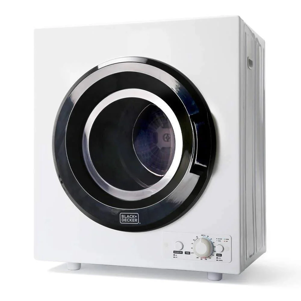 3.5 Cu. ft. Portable Dryer  White Black
