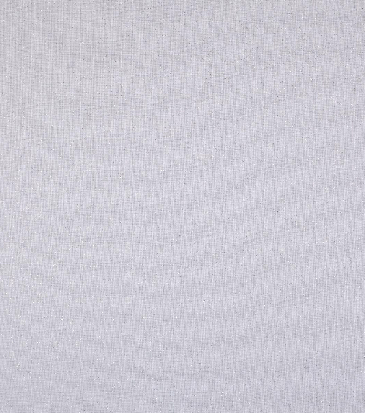 Silver on White Quilt Glitter Cotton Fabric by Keepsake Calico
