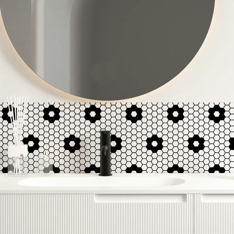 BCBG - Bandeau PVC lot de 2 : L 70cmxH 30cm Blanc Classique Moderne