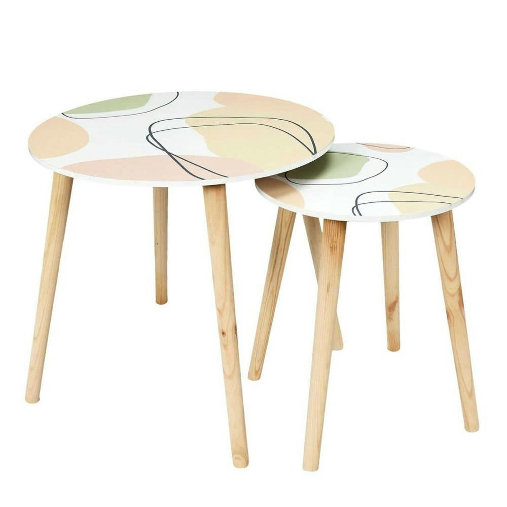 POÉSIE FORMELLE - Lot de 2 tables d'appoint gigognes