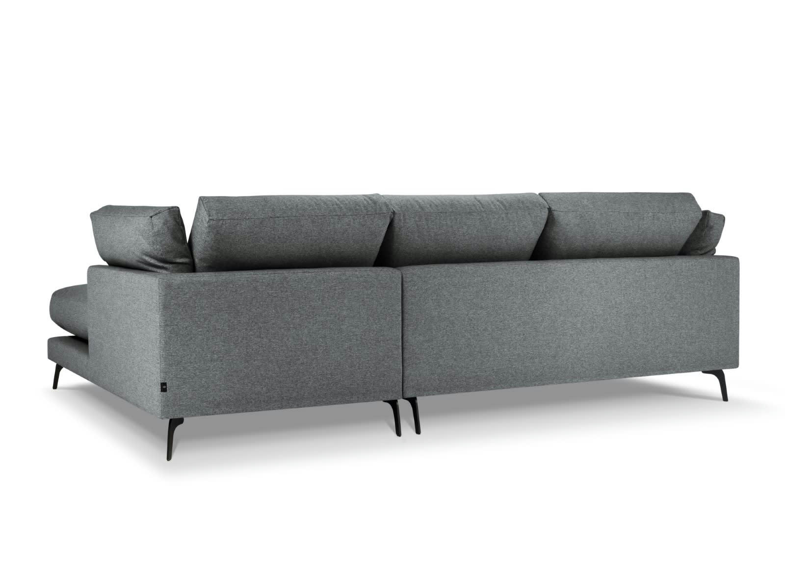 CAMILLE - Canapé D'Angle Droit 5 places en Tissu Structurel Gris