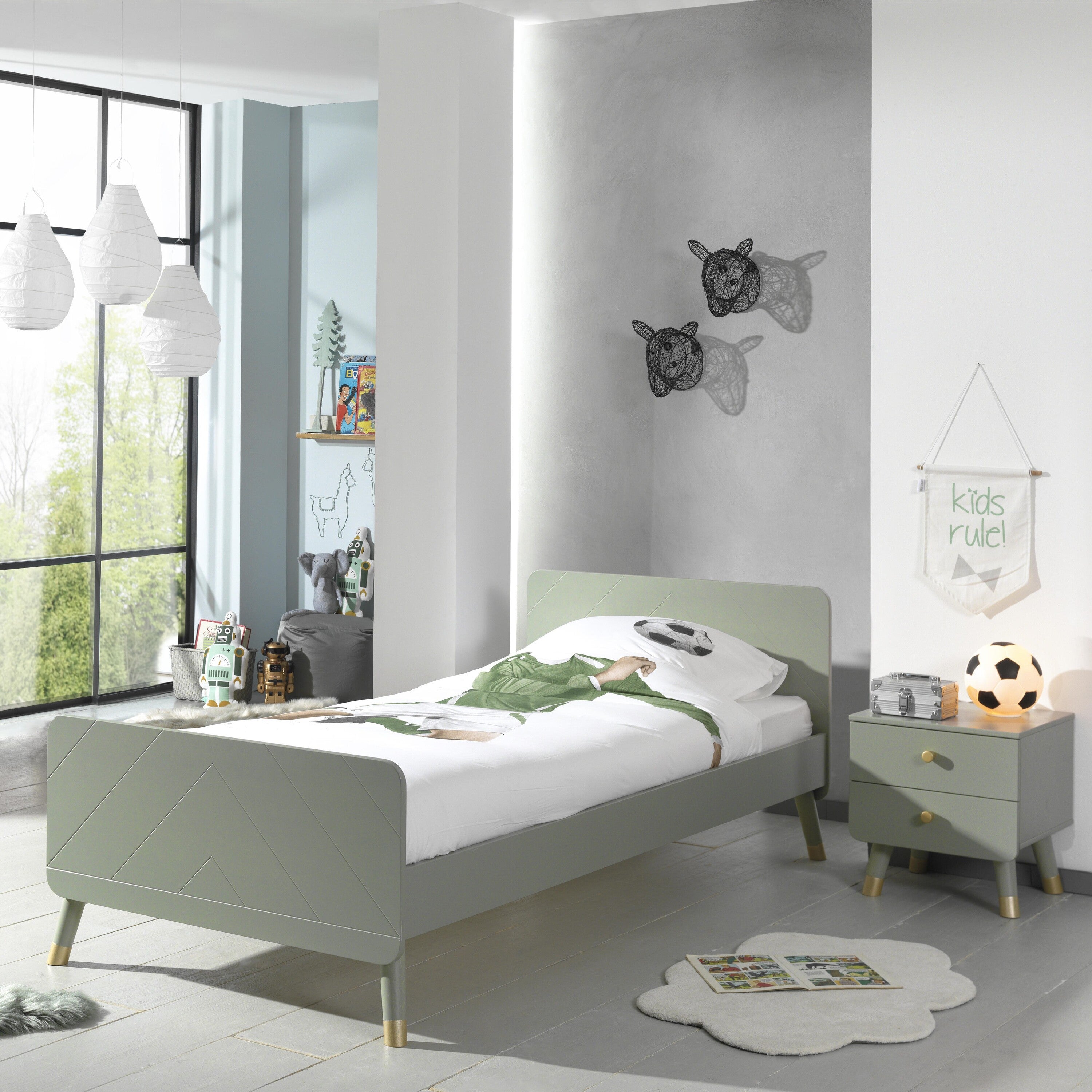 Vipack Billy Nachtkastje - Olive Groen