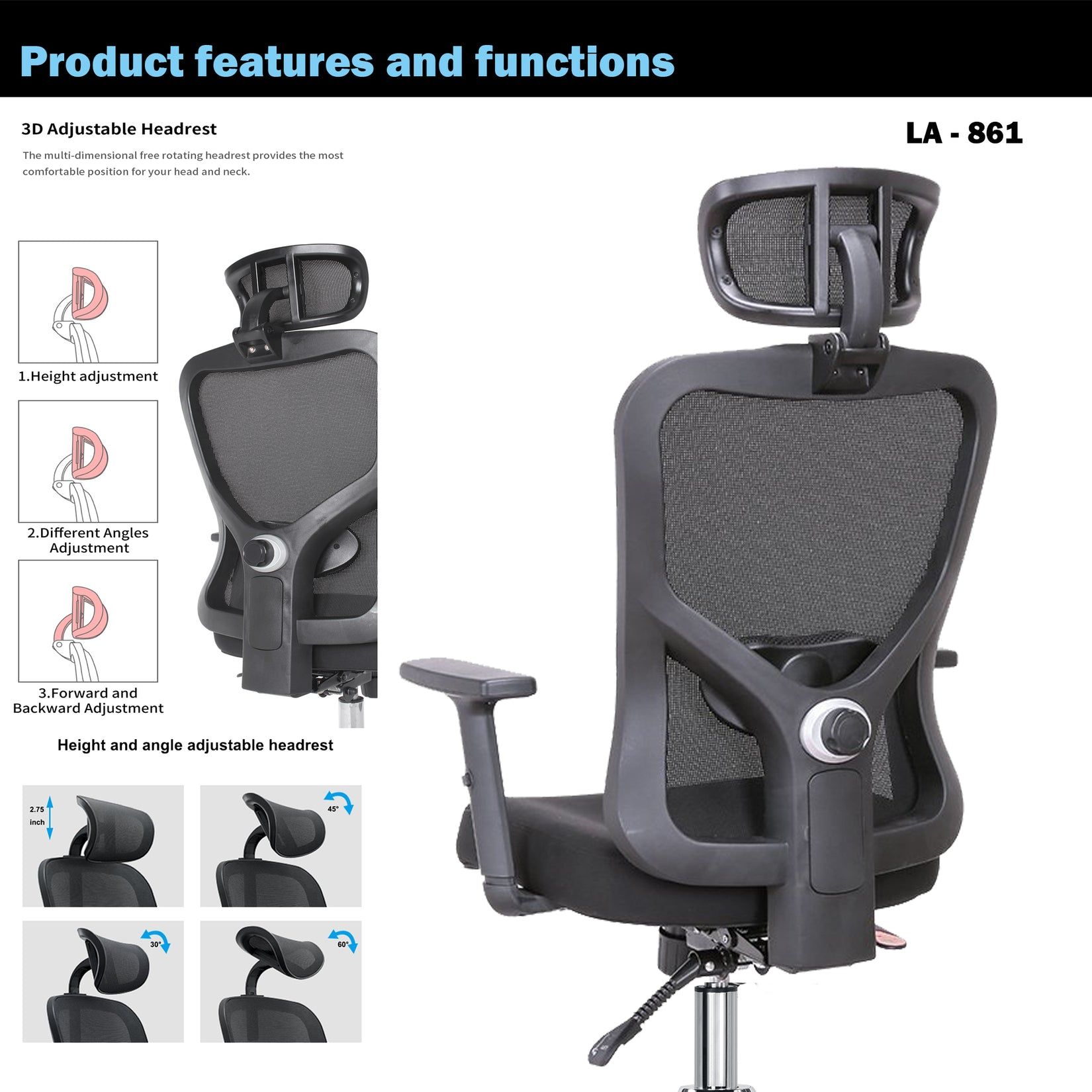 JFY Ergonomic Reclining Office Chair with Breathable Mesh Design
