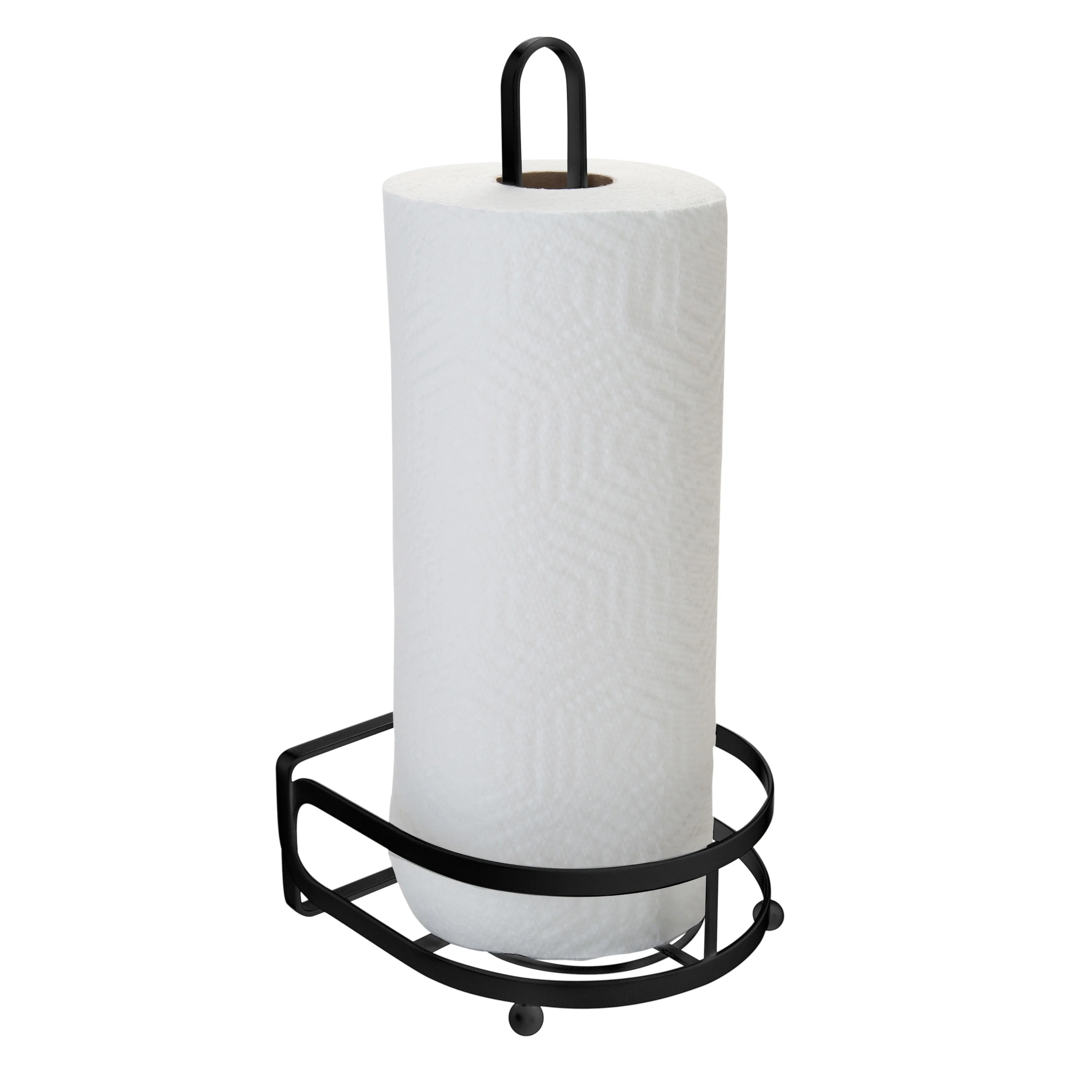 Kitchen Details Industrial Collection Paper Towel Holder in Matte Black - 6.26 x 6.5 x 13.66
