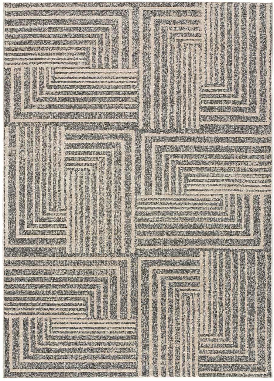 PAULA - Tapis vintage gaufré gris, 80X150 cm