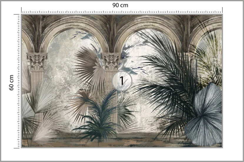 Fototapeta Abstrakcyjne Kolumny Liście Vintage 90x60cm