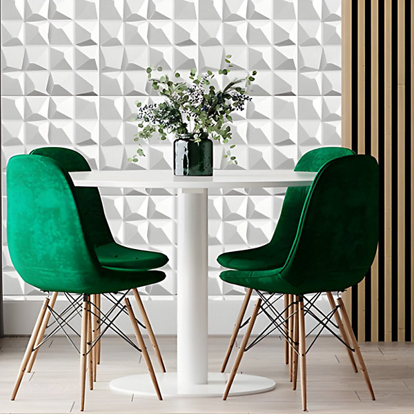 Panneaux de plafond et panneaux muraux Decoratif 3D Krystal Blanc 2m² / 8pièces