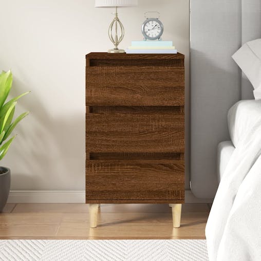 NNEVL Bedside Cabinet Brown Oak 40x35x70 cm Engineered Wood
