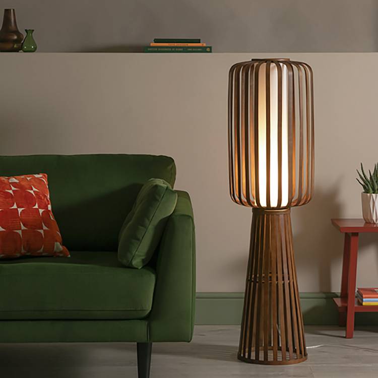 Habitat Achille Floor Lamp - Walnut