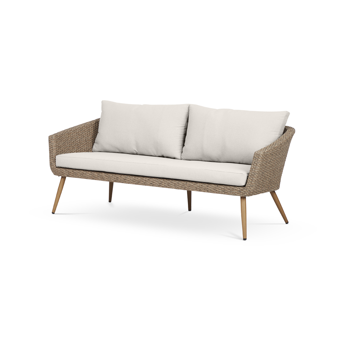 Lisomme Fien rotan tuinbank zand - Met zitkussens