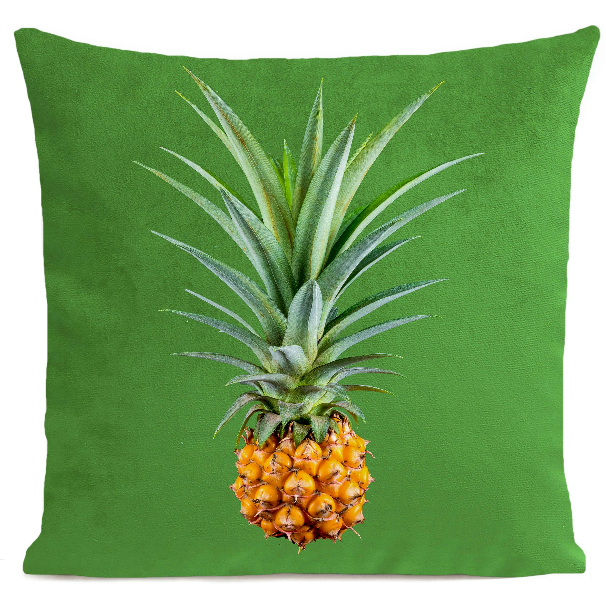 - Coussin ananas fruit suédine vert 40x40cm
