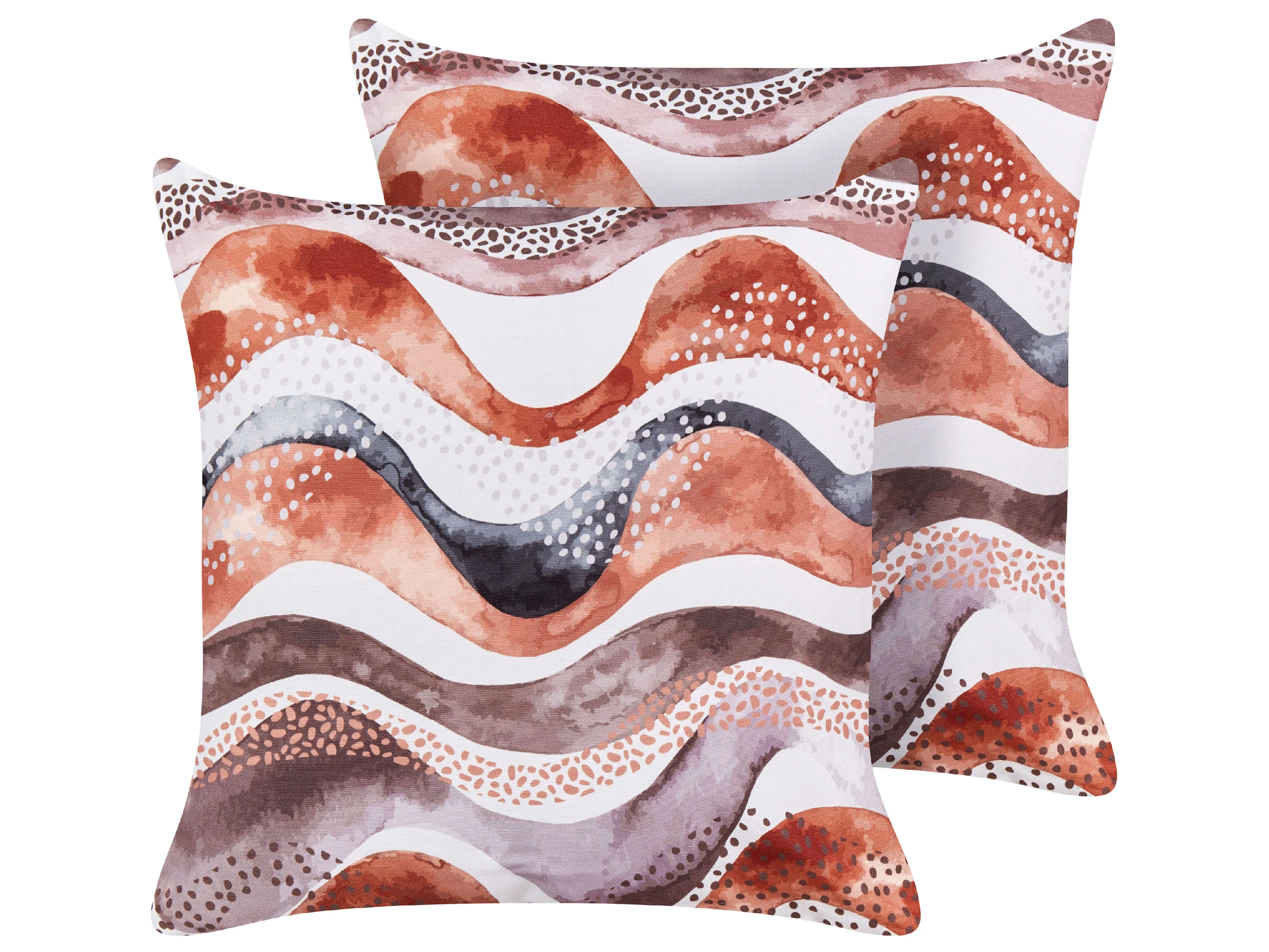 Set of 2 Outdoor Cushions SEBORGA Abstract Pattern 40 x 60 cm Brown