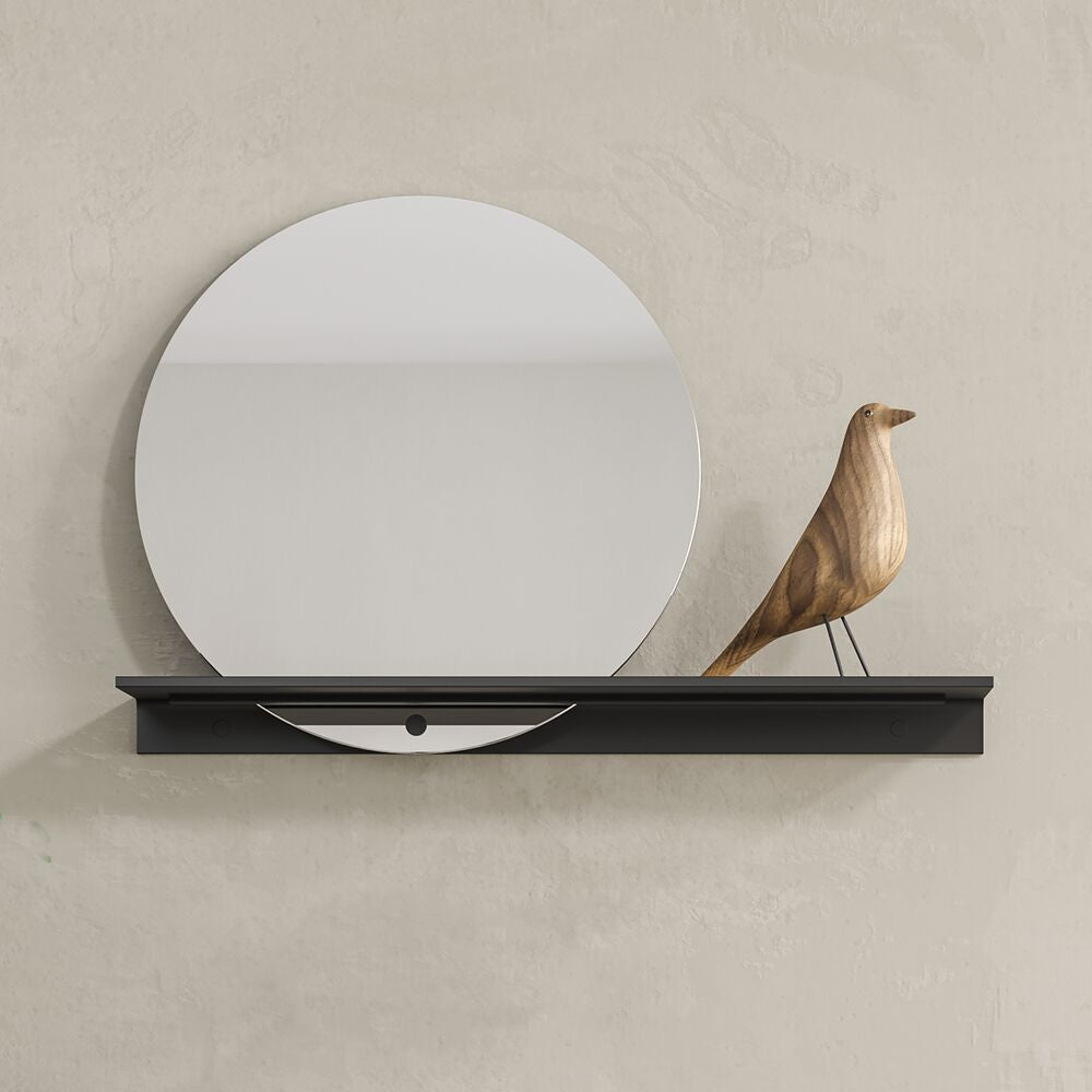 Geesa Leev Planchet 60 cm met spiegel - Zwart