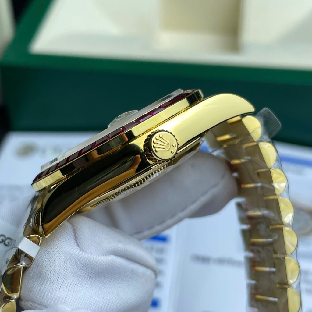 Rolex Day-Date YG Plated Gem-set Bezel Diamond Dial 40mm Super Clone