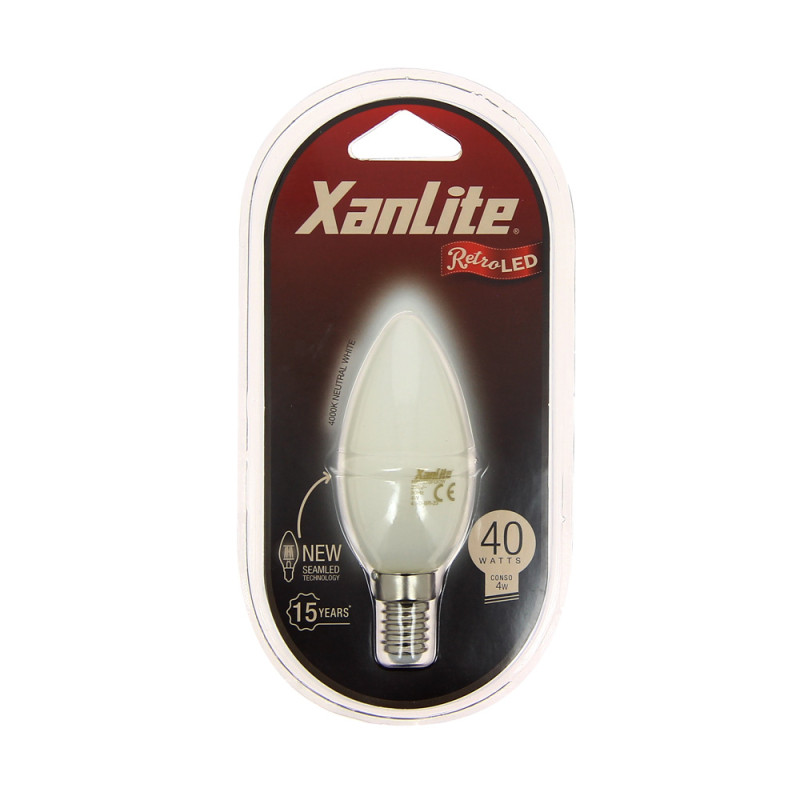 Ampoule LED flamme Retro E14 4 W 470 lm blanc neutre XANLITE