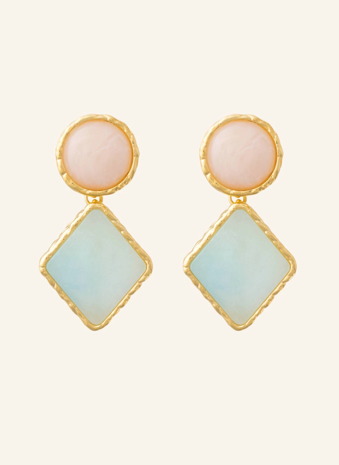 VANESSA BARONI Ohrhänger VINTAGE GEOMETRIC EARRING LATTE MARBLE CLOUD MARBLE by GLAMBOU