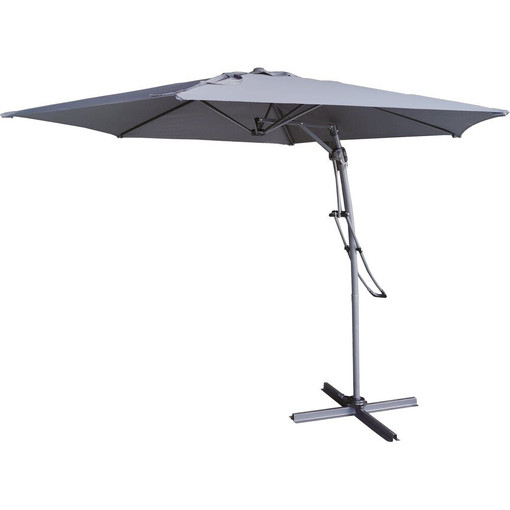 Parasol déporté Malaga Ø345xH245cm gris anthracite