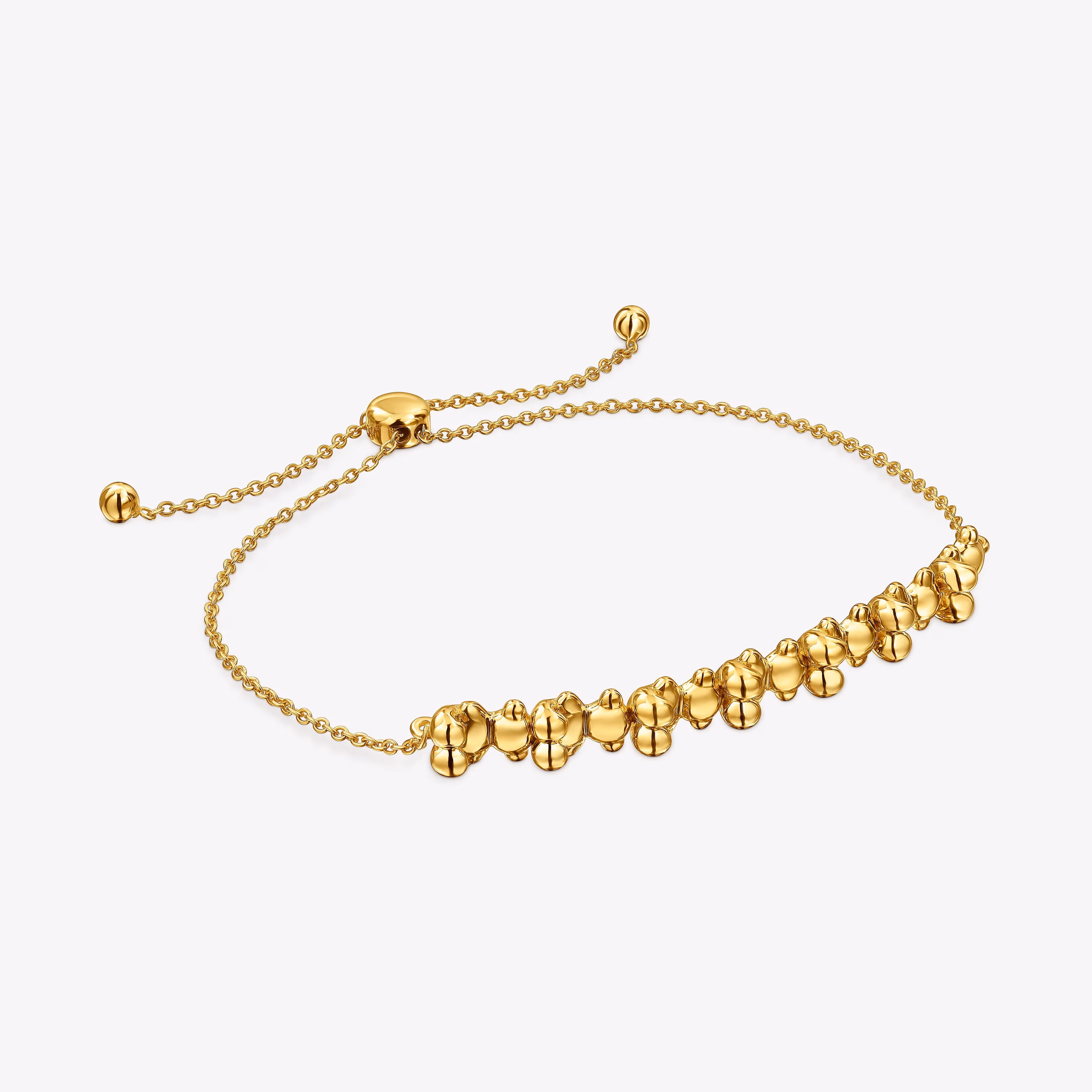 Pulsera cadena con baño de oro 18 kt sobre plata y detalle Bold Bear