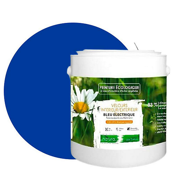 Bleu Electrique Peinture interieur exterieur aspect velours Natura - Bleu Electrique - 2.5L