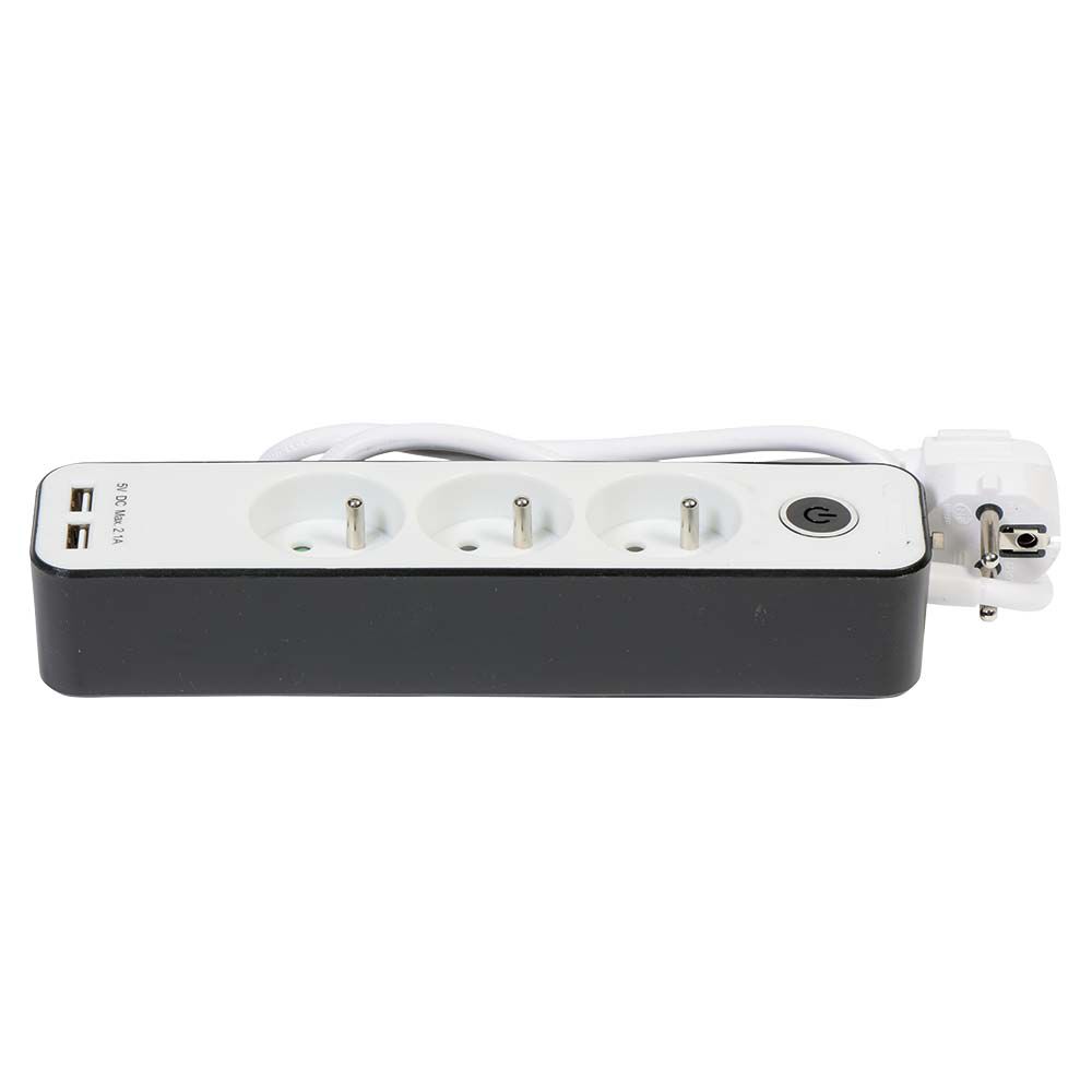 Bloc multiprise x3 port usb x2 interrupteur et protection enfant