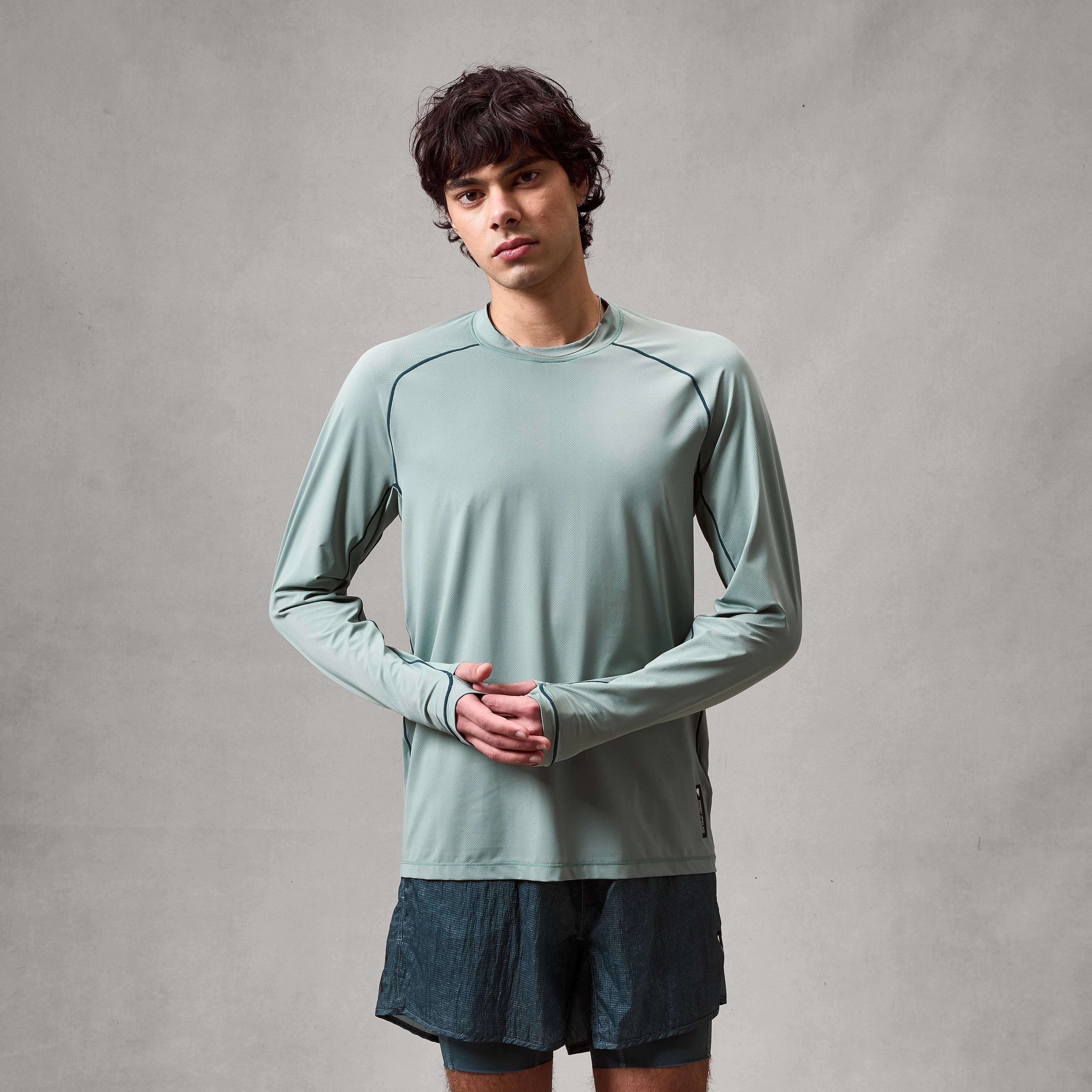Men's AllTrack Rout L/S Tech Tee - Sage Green