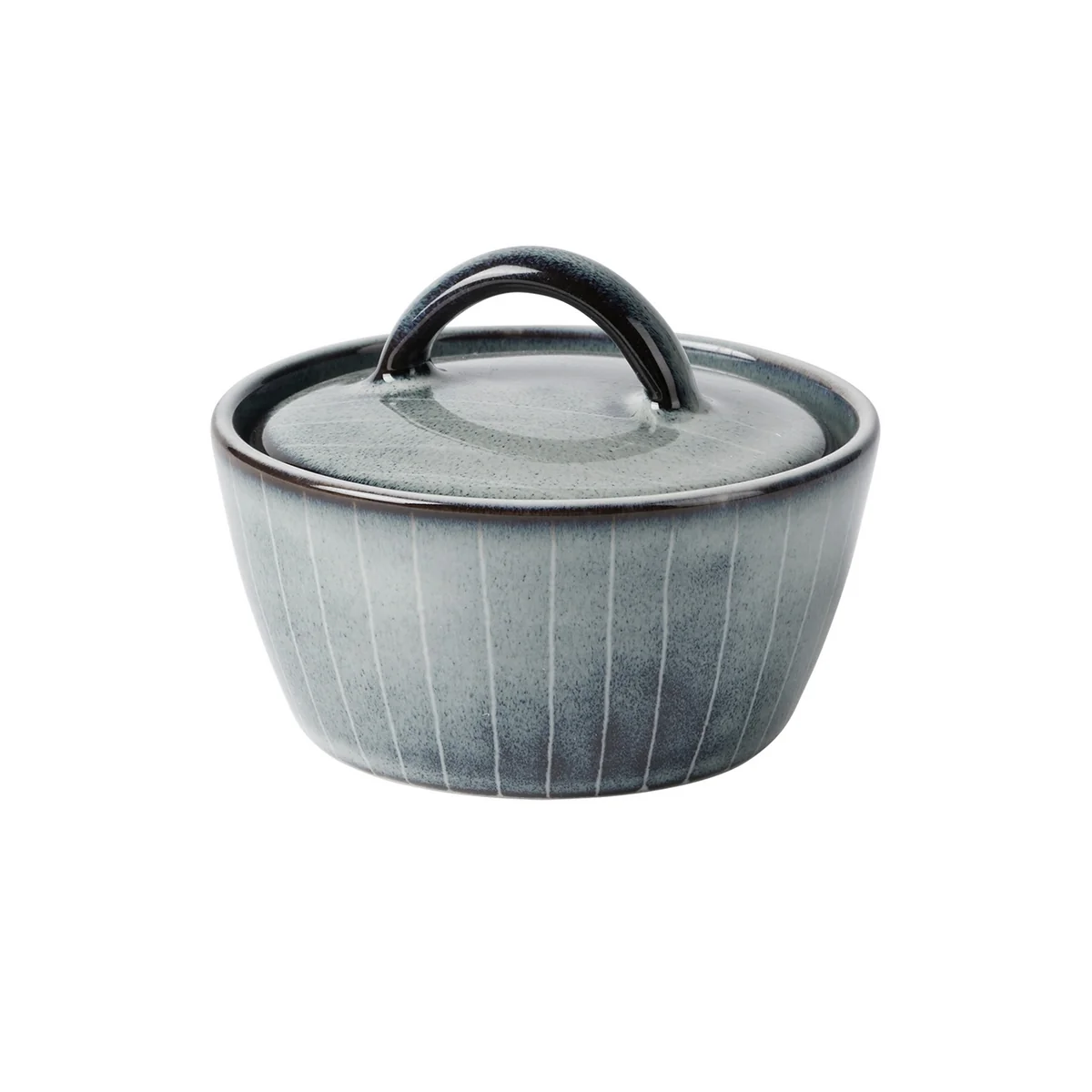 Broste Copenhagen - Nordic Sea Schale mit Deckel, Ø 8 cm x H 6 cm, blau