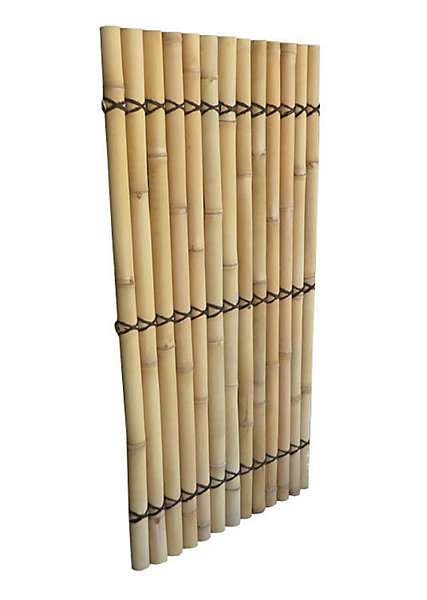 Panneau droit décoratif en demi-bambou naturel L.90 x H.180 cm