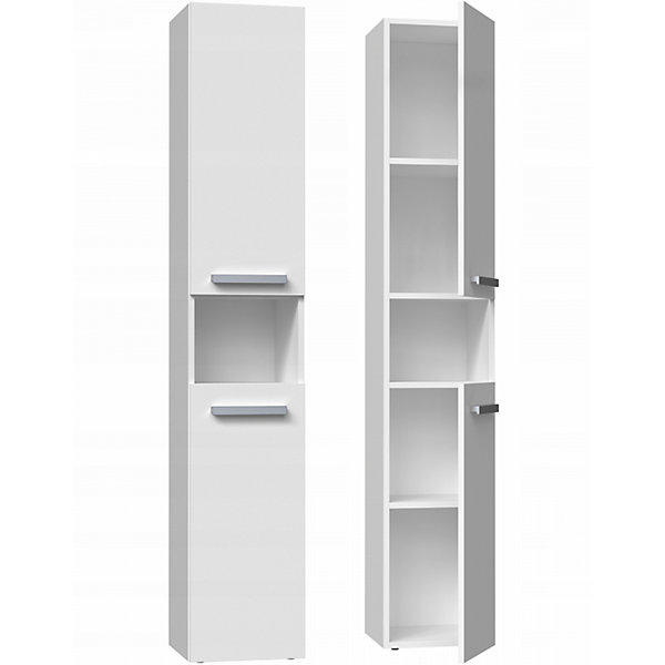 LUANA - Meuble de salle de bain 2 portes - 31x30x174 cm - BLANC