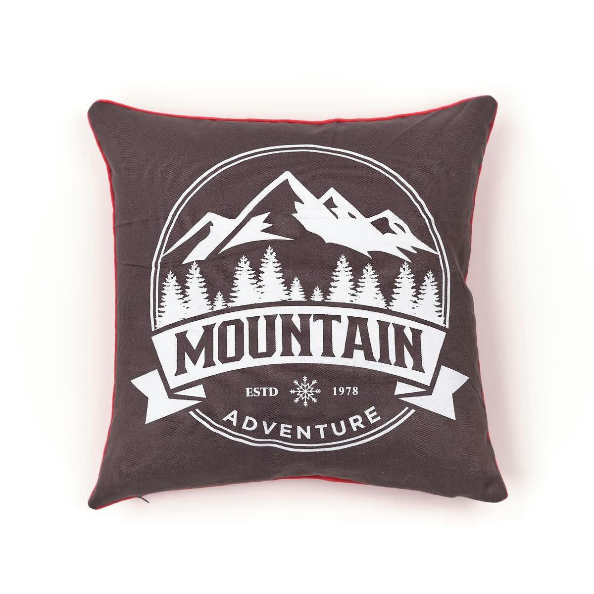 MOUNTAIN - Coussin en coton gris 40x40