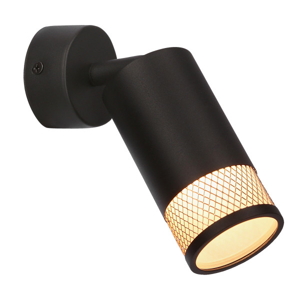Lampa kinkiet FLIN czarny 1x15w gu10 klosz czarny złoty