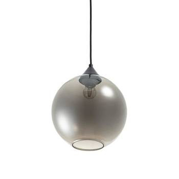 LAMPA WISZĄCA LOVE BOMB szara 25cm szklany klosz