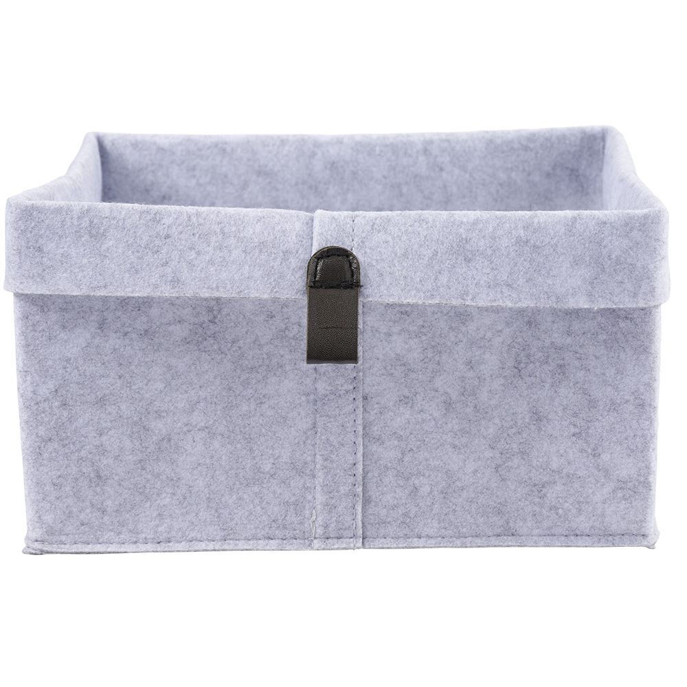 Panière de rangement feutrine gris 25x25xH18cm