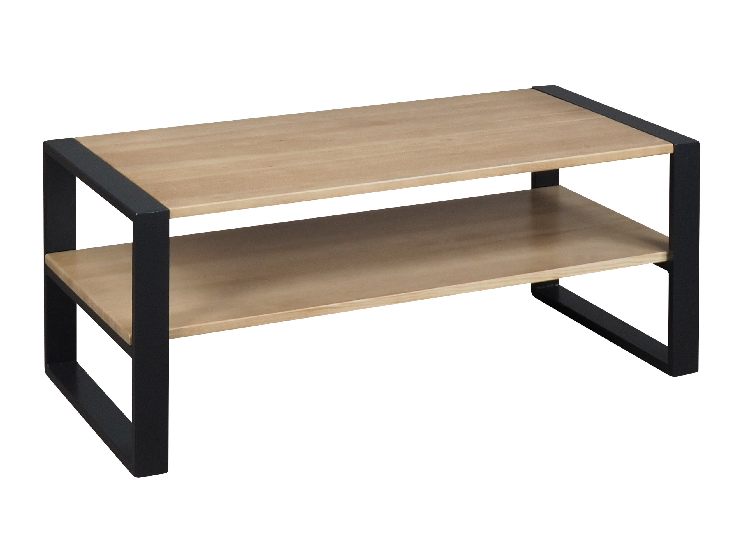 Ława z półką 112 cm drewniana AVANGARDA, kolor dębowy